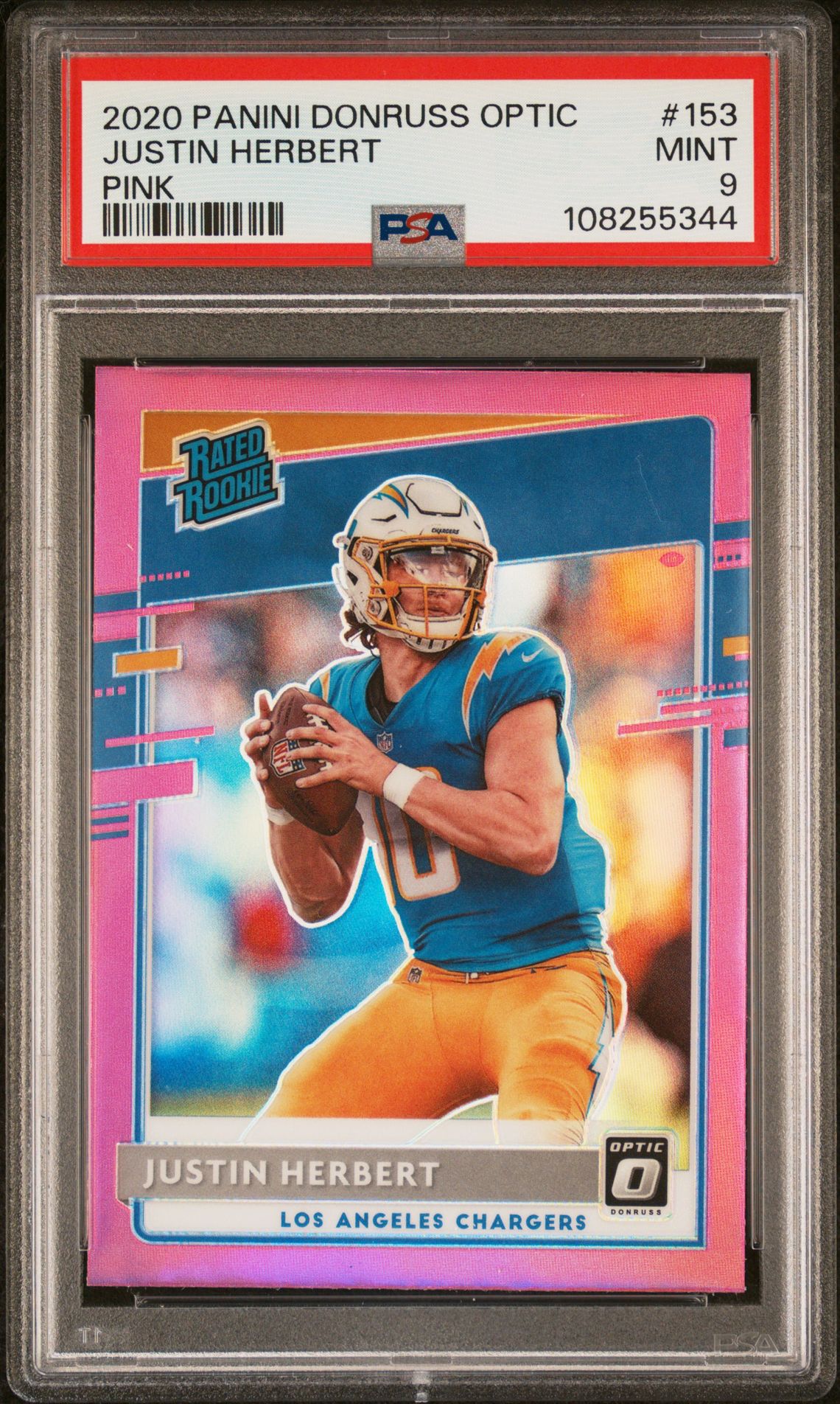 2020 Panini PANINI DONRUSS OPTIC PINK #153 Justin Herbert front