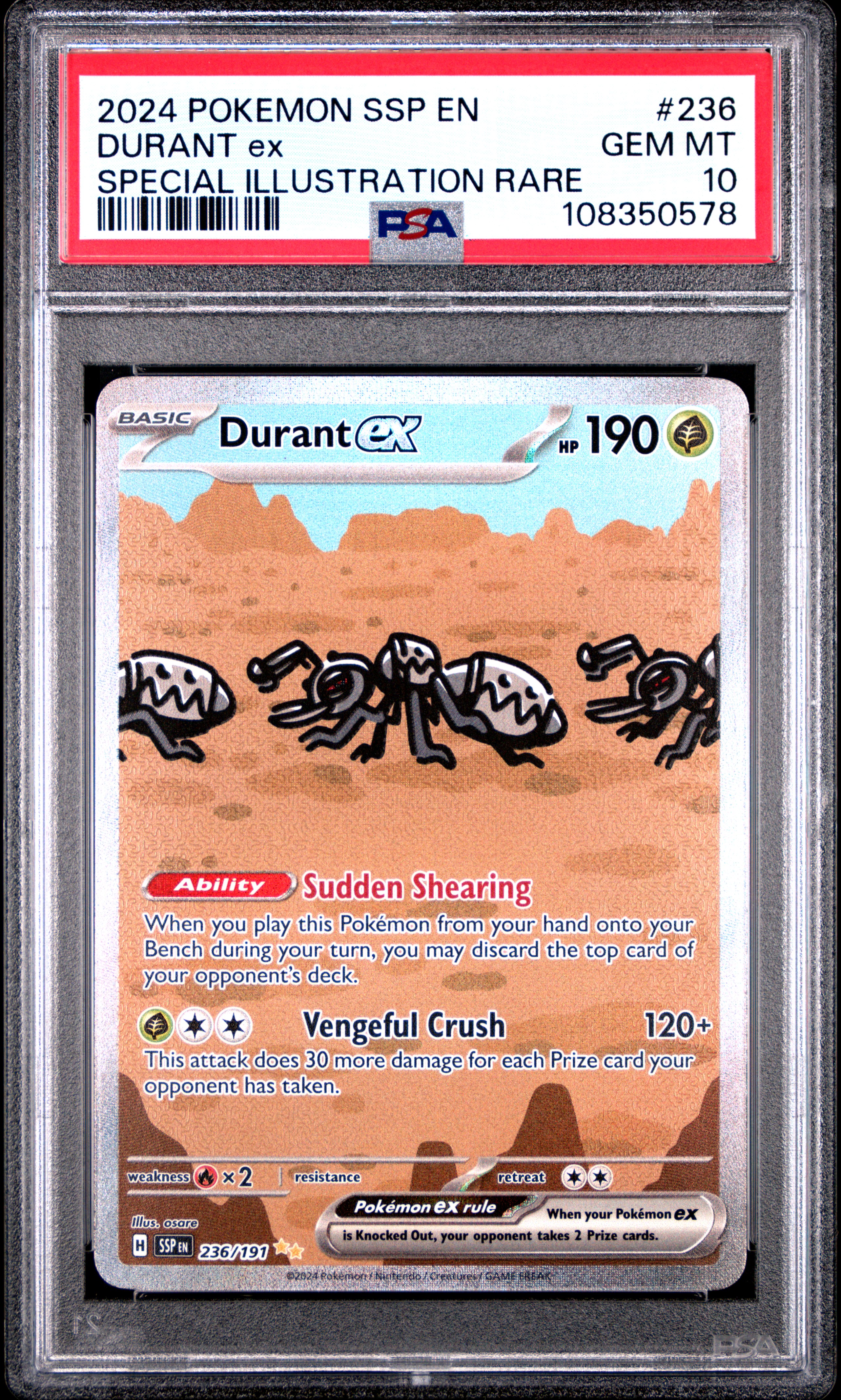 2024 #236 Durant EX PSA 10 Ssp EN-Surging Sparks