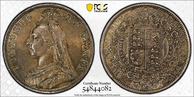 1887 1/2 Cr S-3924 Jubilee Head N1
