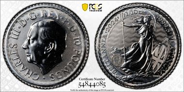 2024 £10 Britannia 1/10oz Pt MS69