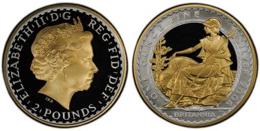 2006 £2 S-BF10A Britannia Seated Gilt PR68DCAM