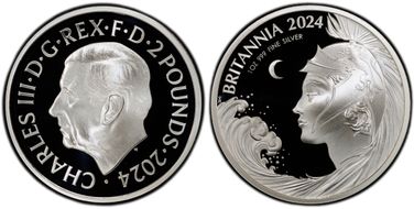 2024 £2 New Britannia 1oz Ag PR70DCAM