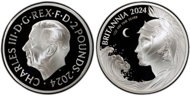 2024 £2 New Britannia 1oz Ag PR69DCAM