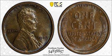 1909 1C Lincoln MS63BN