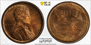 1909 1C Lincoln MS65RB