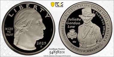 2025-S 25C Juliette Gordon Low PR70DCAM