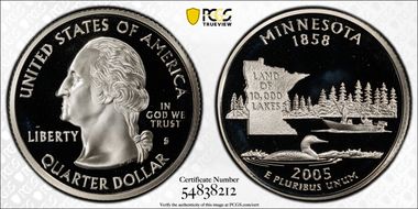 2005-S 25C Minnesota Silver PR69DCAM