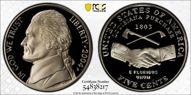 2004-S 5C Peace Medal PR70DCAM