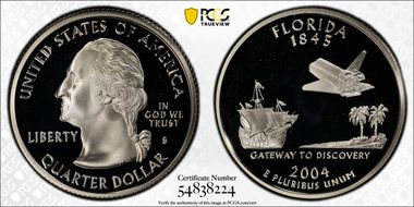 2004-S 25C Florida Silver PR70DCAM