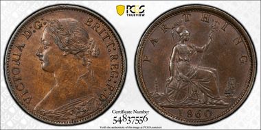 1860 1/4D S-3958 Toothed Border MS63BN