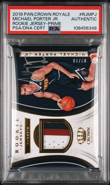 2018 Panini Crown Royale Rookie Jersey Michael Porter Jr. #Rjmpj (Rookie Jersey-Prime) N0: Authentic front