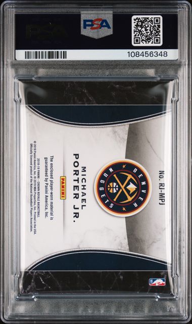 2018 Panini Crown Royale Rookie Jersey Michael Porter Jr. #Rjmpj (Rookie Jersey-Prime) N0: Authentic back