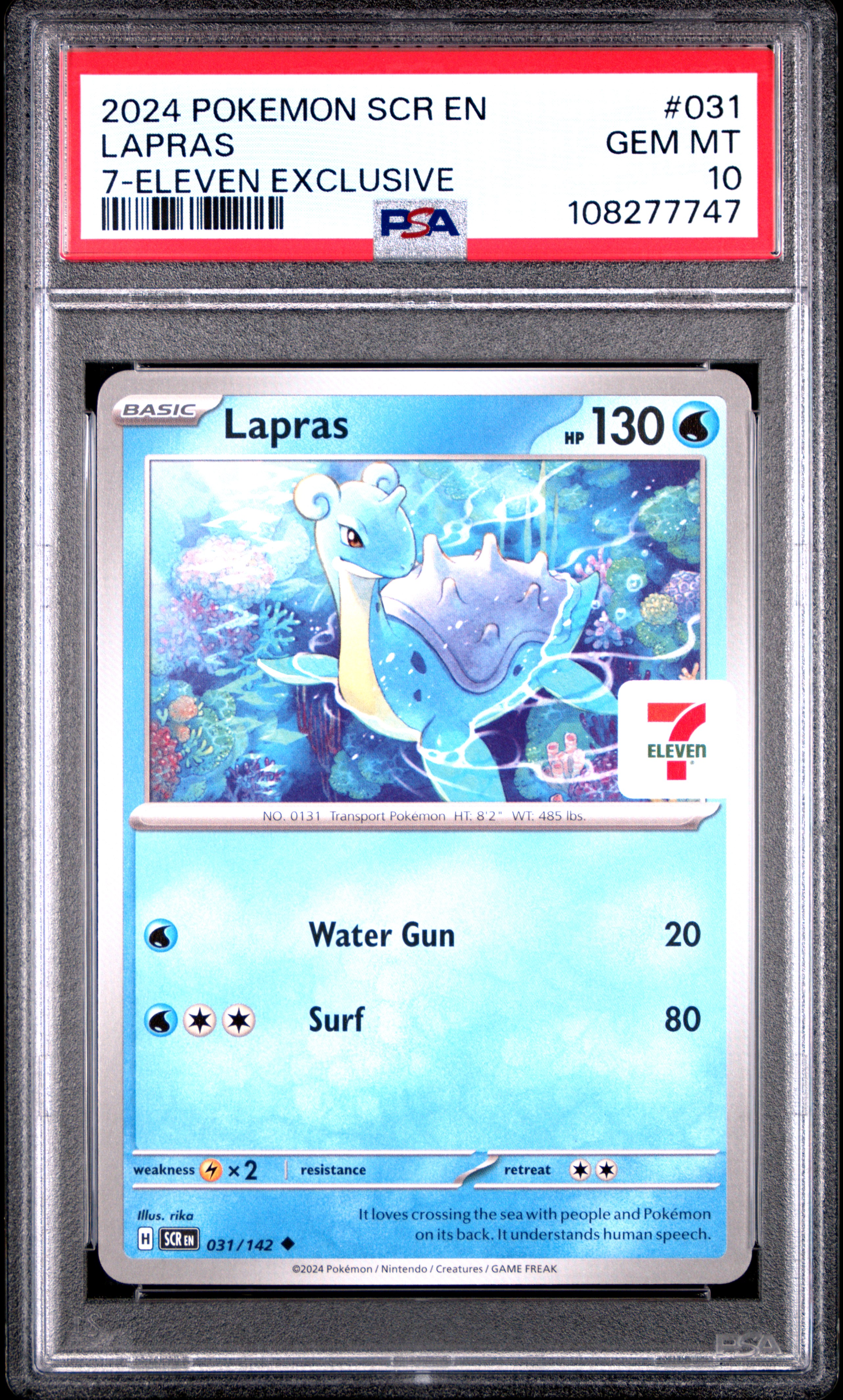 2024 #031 Lapras PSA 10 Scr EN-Stellar Crown