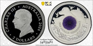 2024-C $2 War Animal Remembrance Ag Colorized PR68DCAM
