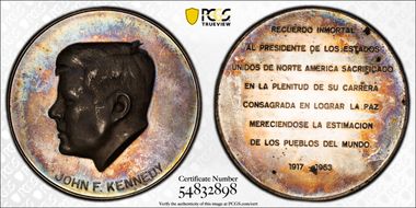 1963 Medal John F. Kennedy Memorial Ag Spanish Legend 50mm SP63