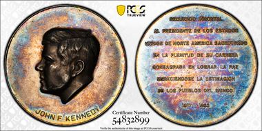 1963 Medal John F. Kennedy Memorial Ag Spanish Legend 40mm SP62