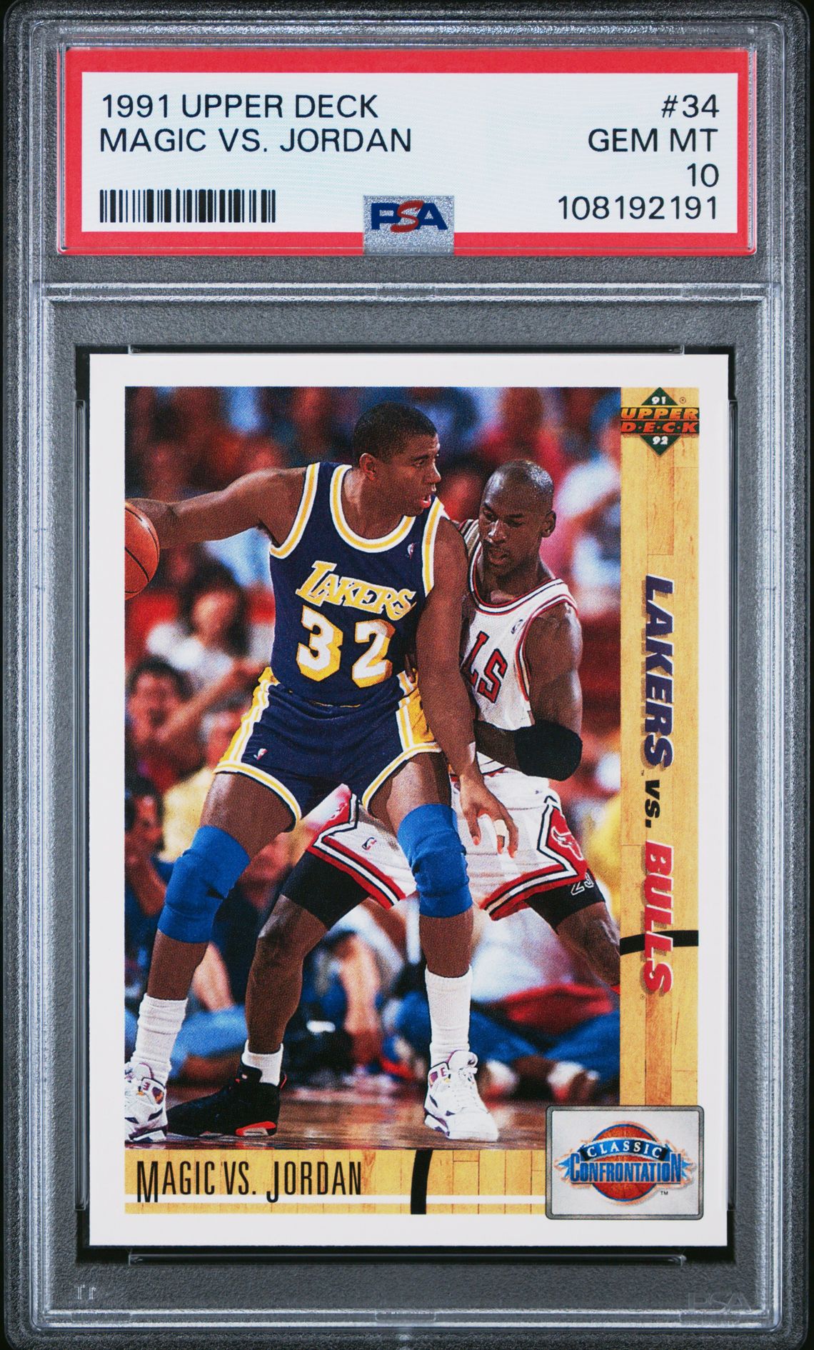 1991 Upper Deck UPPER DECK #34 Magic Vs. Jordan front