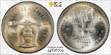1980-Mo Onza KM-M49b.5  Ag MS66