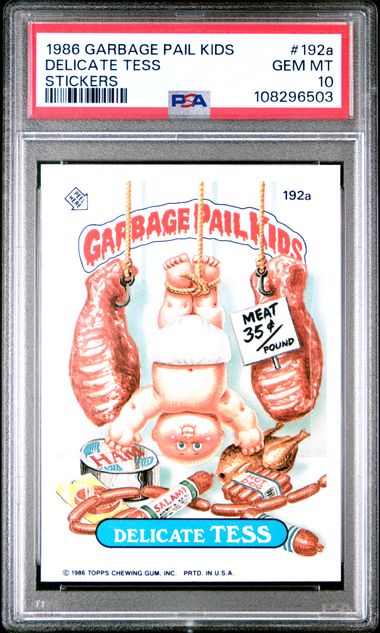 1986 Topps GARBAGE PAIL KIDS STICKERS STICKERS #192A Delicate Tess front