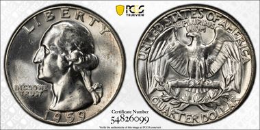 1959 25C Type B Reverse, FS-901 MS64