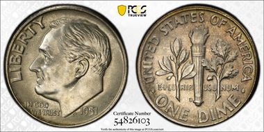 1951-D/D 10C RPM FS-501 MS65