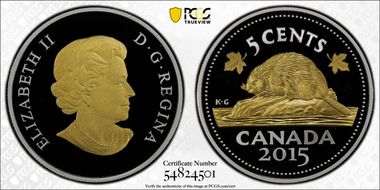 2015 5C Kruger Gray's Beaver Select Gilt PR69DCAM