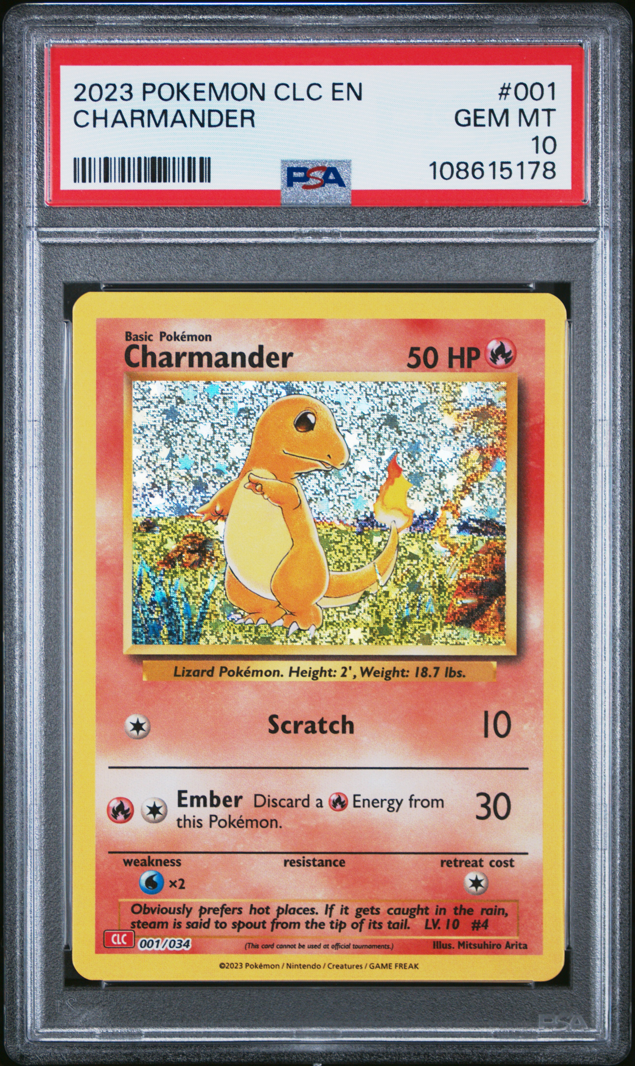 2023 #001 Charmander PSA 10 Clc-Trading Card Game Classic Charizard & HO-Oh EX Deck