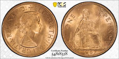 1967 1D S-4157 MS65RD