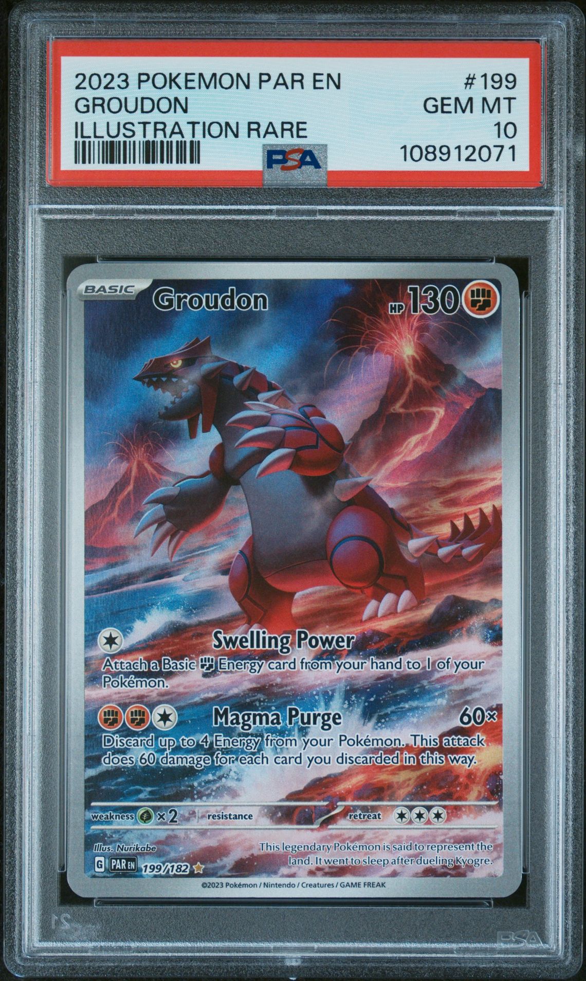 2023 Pokemon Par En-Paradox Rift Groudon #199 (Illustration Rare) Gem Mt 10 front