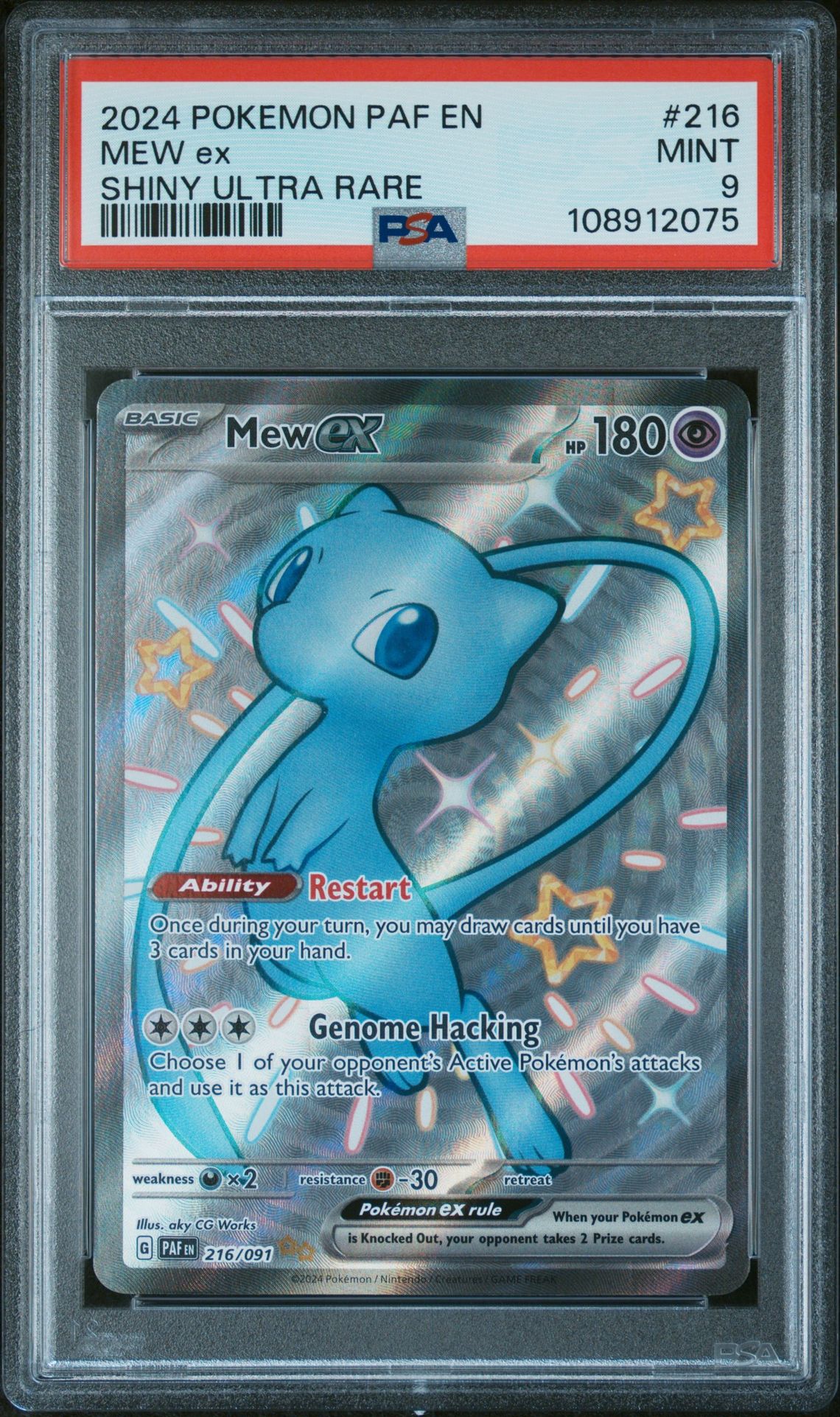 2024 Pokemon Paf En-Paldean Fates Mew Ex #216 (Shiny Ultra Rare) Mint 9 front