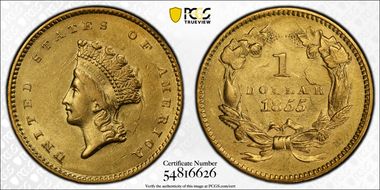 1855 G$1 AU58