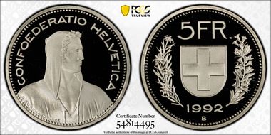 1992 B 5 Fr PR70DCAM