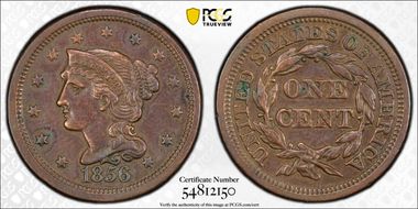 1856 1C Slanted 5 N1BN