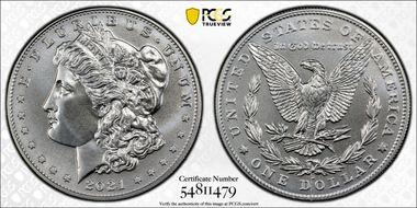 2021-D $1 Morgan Dollar 100th Anniversary MS69