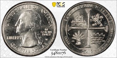 2019-W 25C San Antonio Missions NP MS64