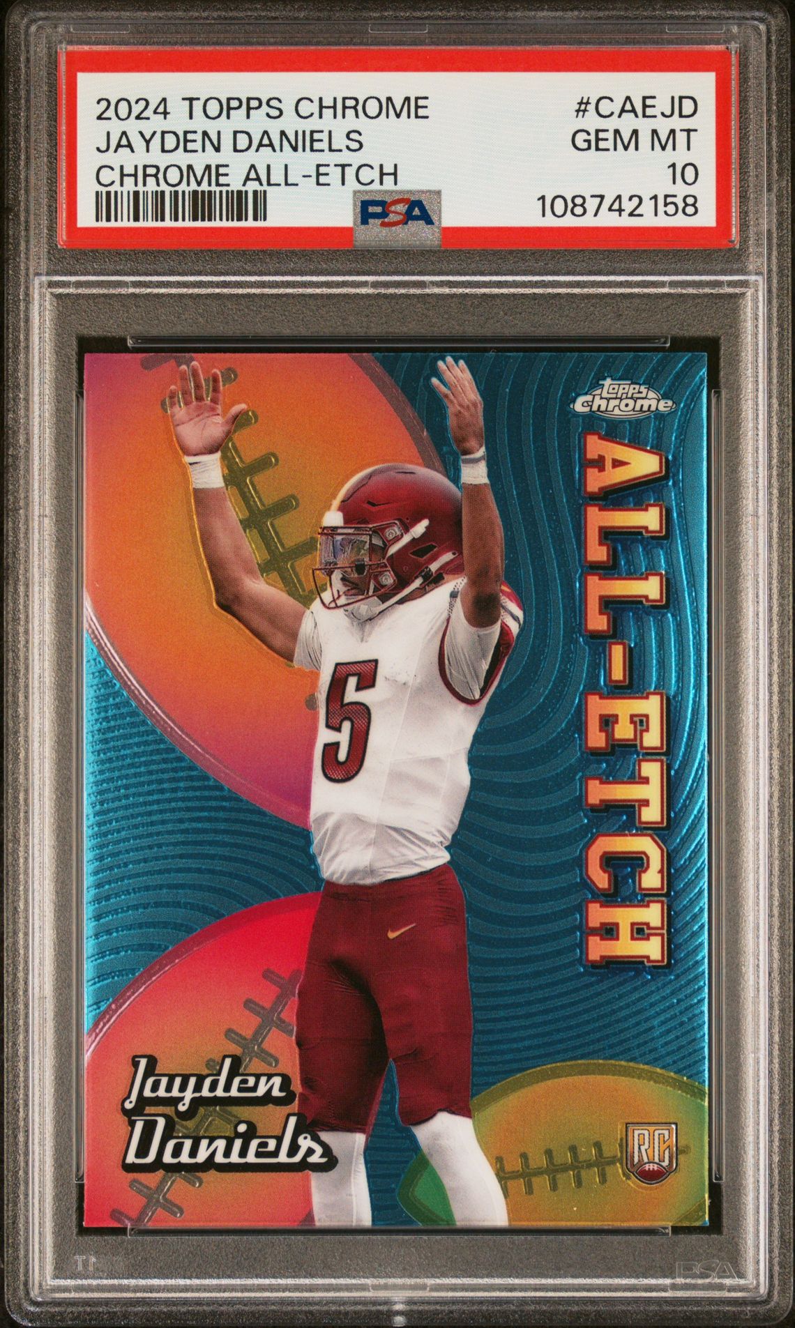 2024 Topps Chrome TOPPS CHROME CHROME ALL-ETCH ETCH-LAZER REF #CAEJD Jayden Daniels front