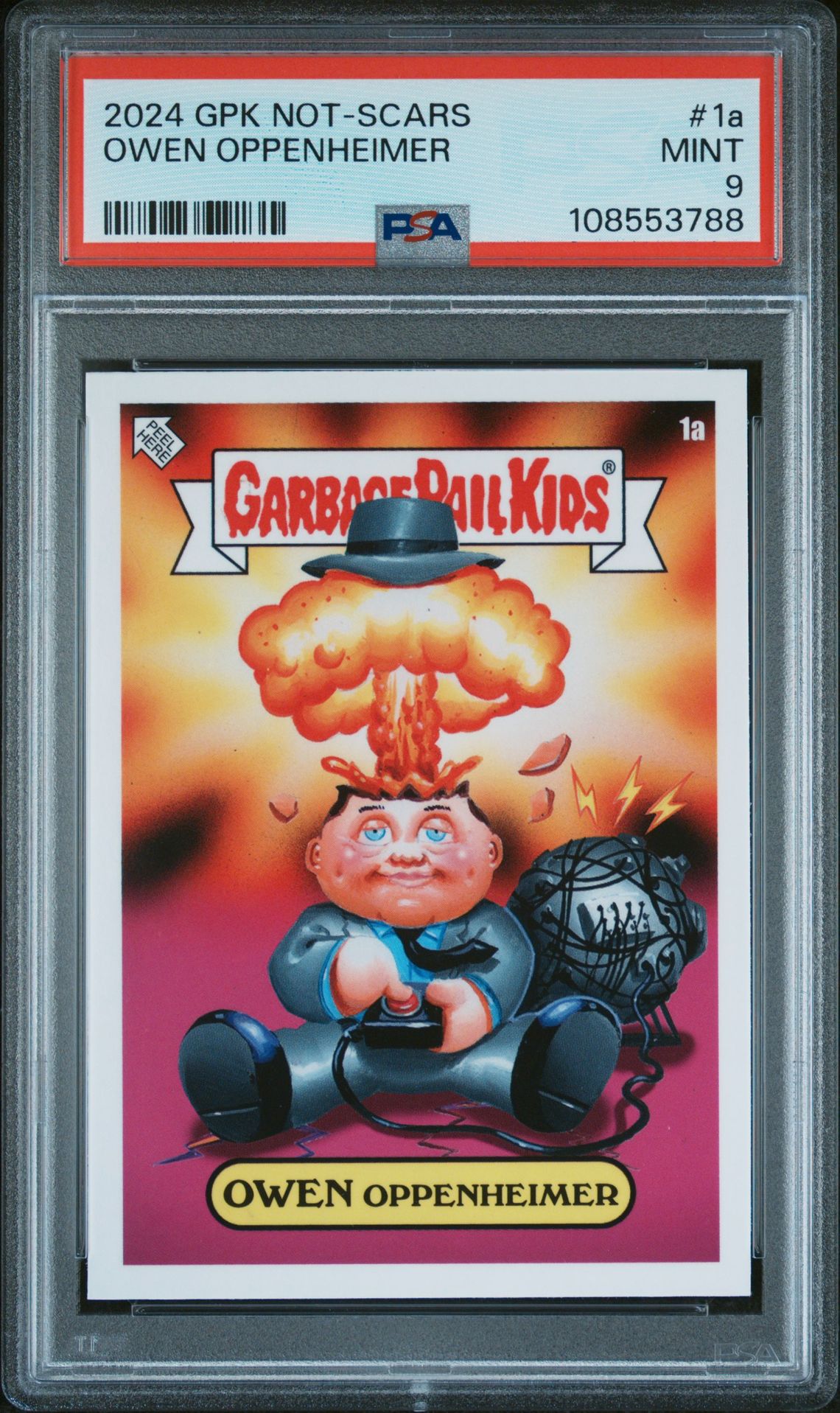 2024 Topps GARBAGE PAIL KIDS NOT-SCARS #1A Owen Oppenheimer front