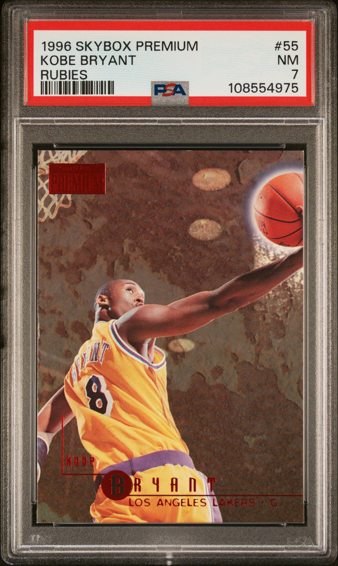 1996 SkyBox SKYBOX PREMIUM RUBIES #55 Kobe Bryant front