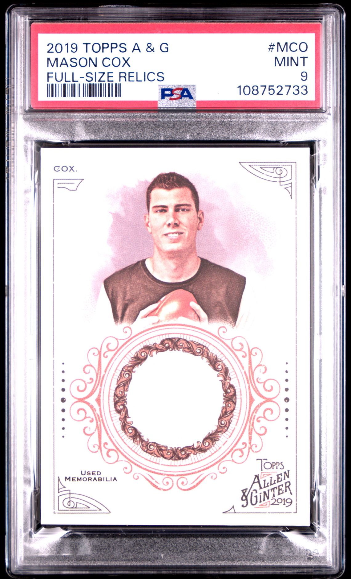 2019 Topps TOPPS ALLEN & GINTER FULL-SIZE RELICS #MCO Mason Cox front