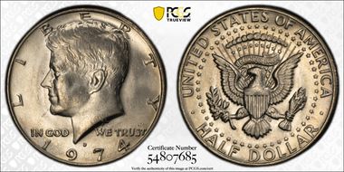 1974-D 50C Doubled Die Obv,  FS-101 MS64