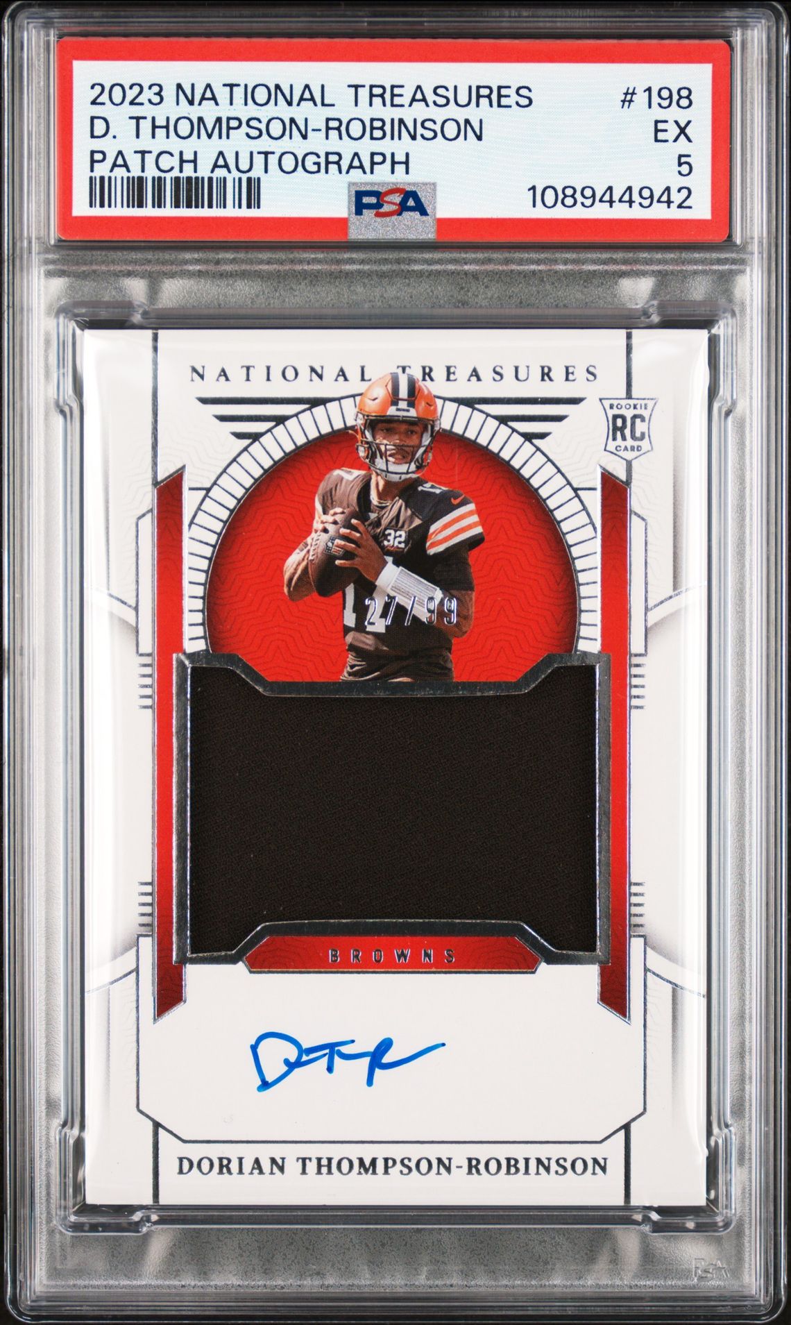 2023 Panini PANINI NATIONAL TREASURES PATCH AUTOGRAPH #198 D. Thompson-Robinson front