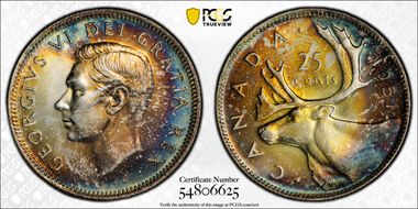 1951 25C High Relief MS64