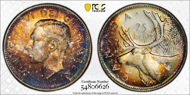 1951 25C High Relief MS64