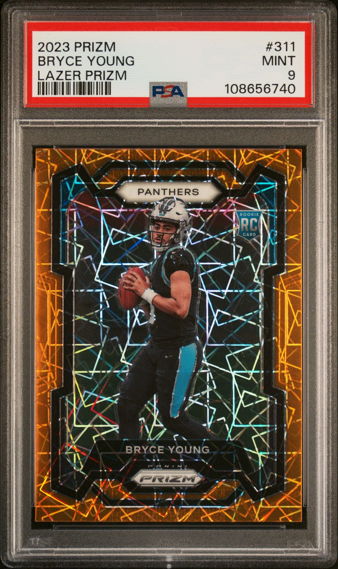 2023 Panini Prizm Bryce Young #311 (Lazer Prizm) Mint 9 front