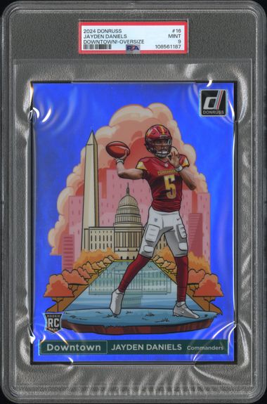 2024 Panini Donruss Downtown! Jayden Daniels #16 (Downtown!-Oversize) Mint 9 front