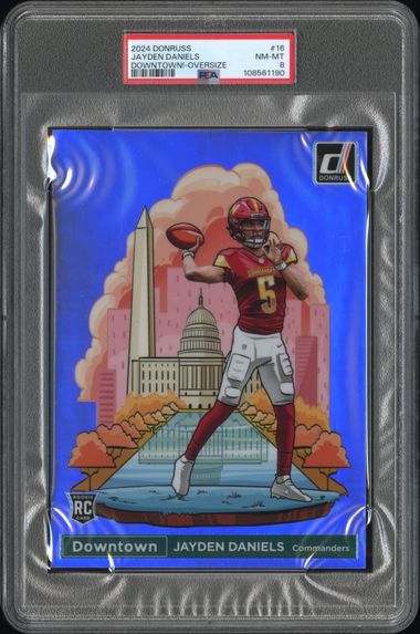 2024 Panini Donruss Downtown! Jayden Daniels #16 (Downtown!-Oversize) Nm-Mt 8 front