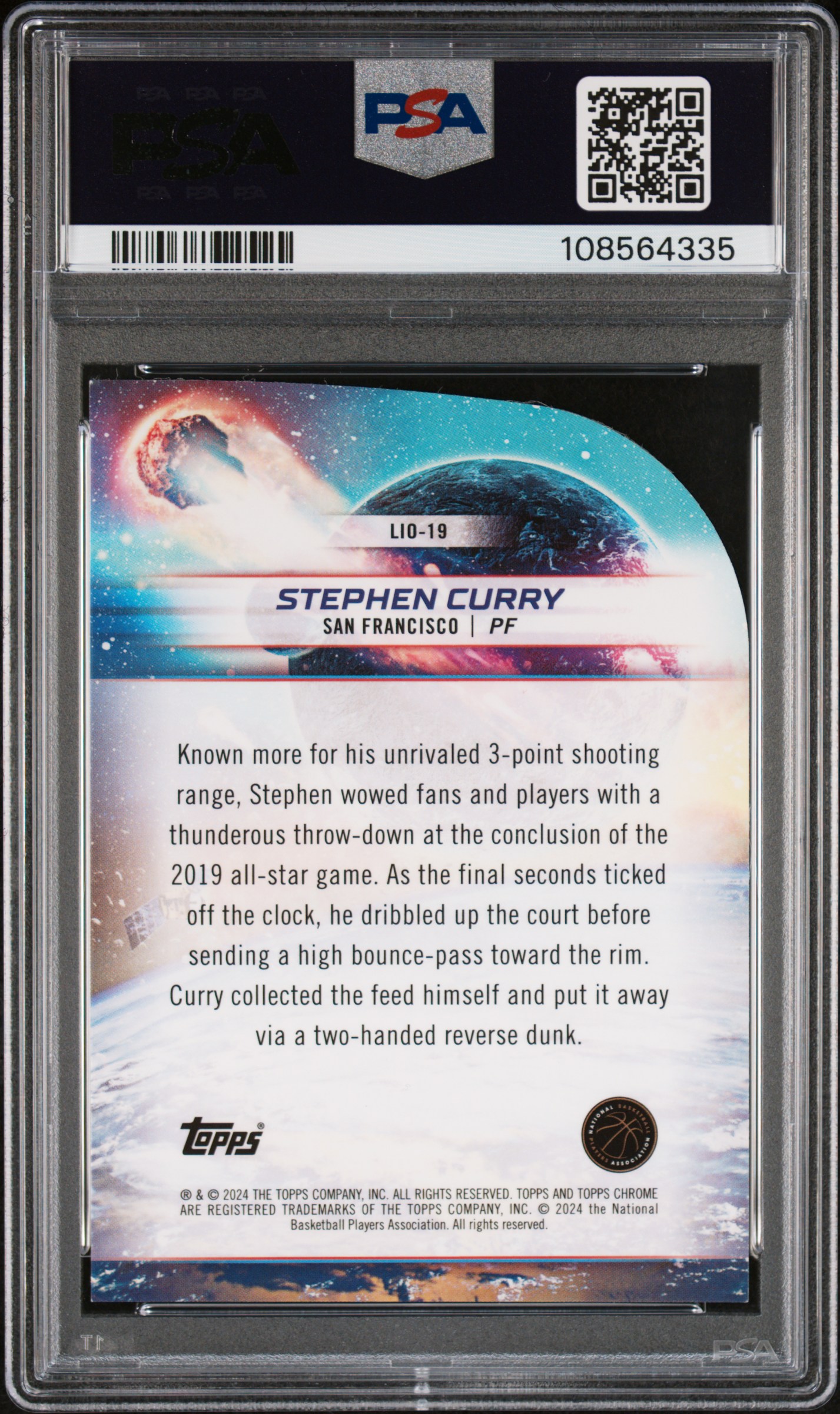 2023 Topps Cosmic Chrome Launched Into Orbit Stephen Curry #Lio19 (Launch/Orbit-Blue Moon) Mint 9 back