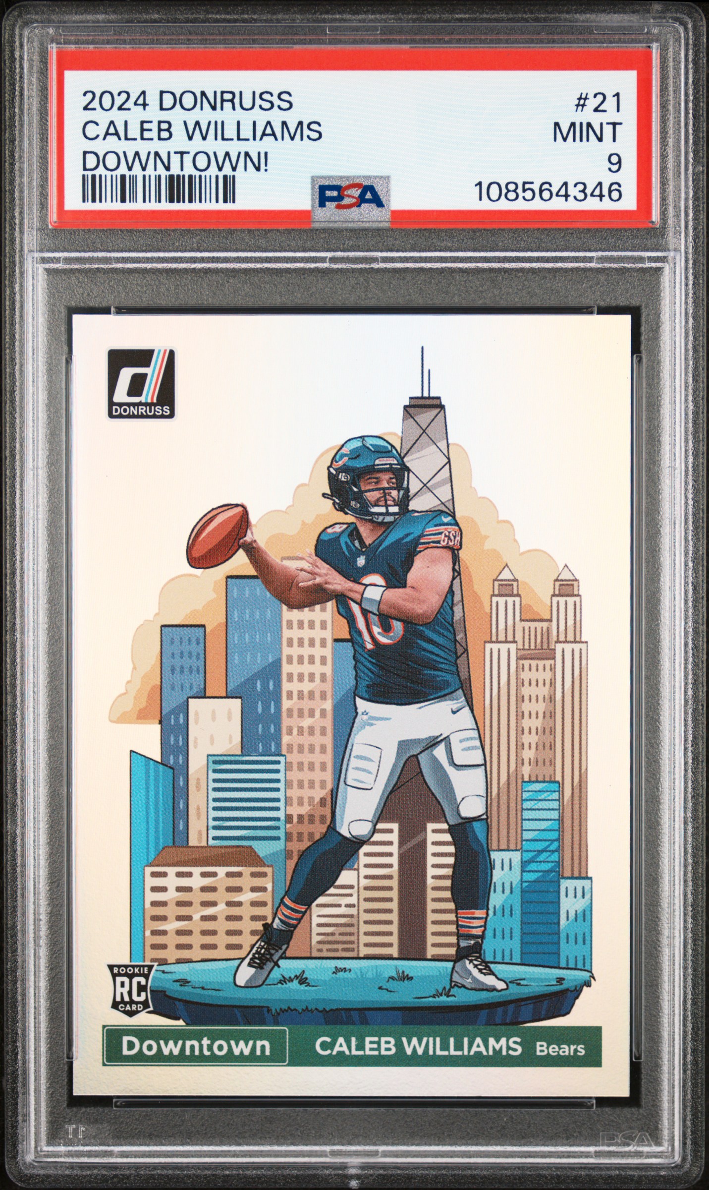 2024 Panini Donruss Downtown! Caleb Williams #21 Mint 9 front