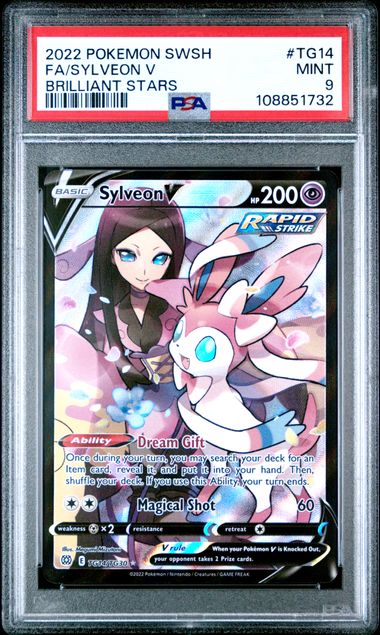 2022 Pokemon Sword & Shield Brilliant Stars Fa/Sylveon V #Tg14 (Brilliant Stars) Mint 9 front
