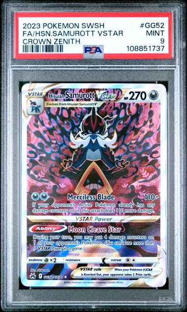 2023 Pokemon Sword And Shield Crown Zenith Fa/Hsn.samurott Vstar #Gg52 (Crown Zenith) Mint 9 front